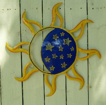 18" Metal Sun Moon & Stars Wall Art